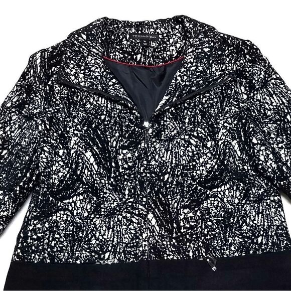 PRESTON & York Black White Colorblock Wool Longline Jacket - Picture 2 of 11